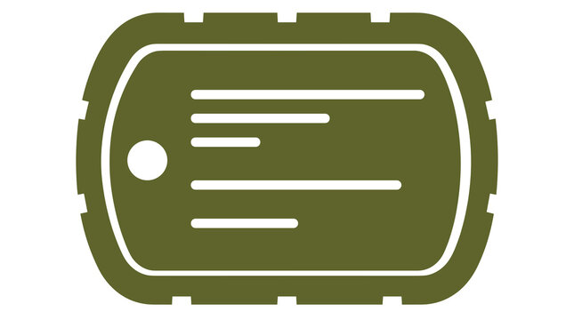 Military identification tag icon with protective silencer