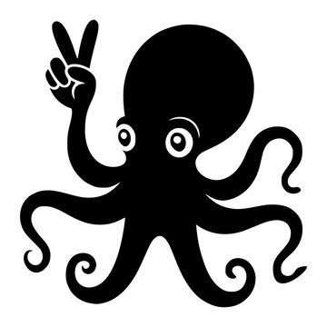 Octopus Holding Up Peace Sign