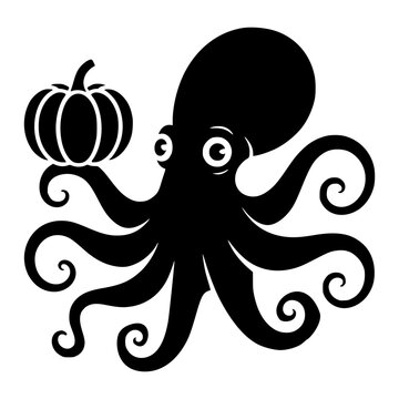 Octopus Holding Pumpkin