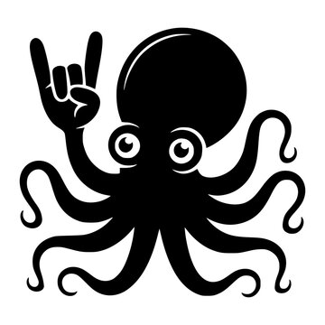 Octopus Making Rock Gesture