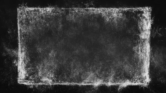 Hand drawn grunge frame border with empty center for text overlay, seamless loop