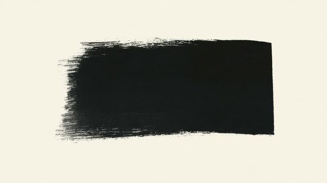 Abstract black brush stroke background texture on light canvas, digital stop motion animation, seamless loop