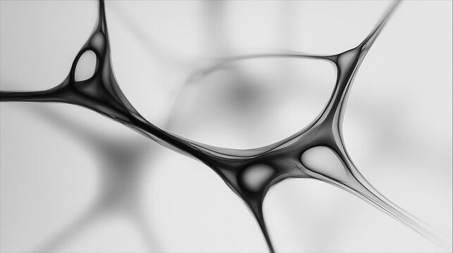 モノクロの有機的ネットワーク構造 抽象的な細胞・分子コネクション背景