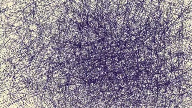 Abstract tangled line background with dense scribble texture, hand drawn digital animation, seamless loop