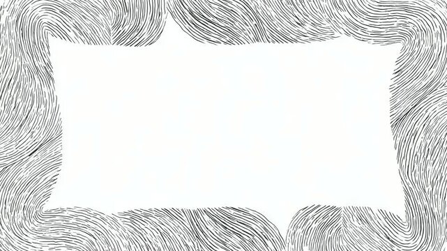Hand drawn animated frame border with flowing sketch lines and blank center for text overlay seamless loop