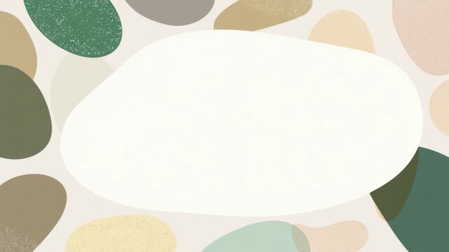 Abstract organic blob frame with empty center copy space, hand drawn digital stop motion seamless loop