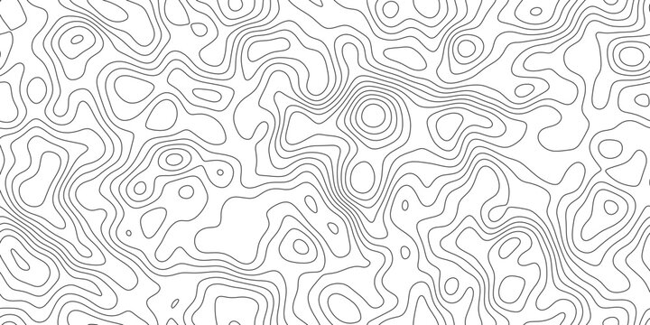 Topographic map contour lines forming an abstract pattern, representing elevation and terrain in a clean, minimalist graphic.