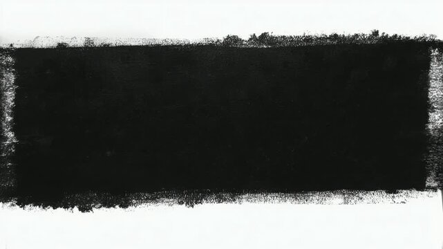 Hand drawn black brush frame border with copy space for text overlay, seamless loop, stop motion animation