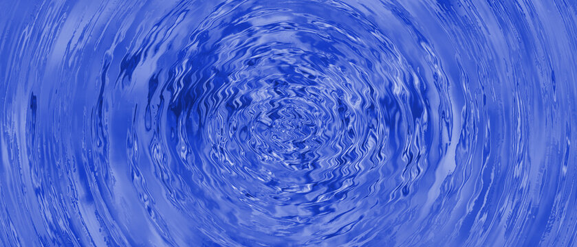 Vibrant blue water background featuring concentric ripples and circular liquid waves.