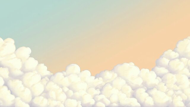 Soft pastel cloud background with gentle sky gradient, animated backdrop, seamless loop