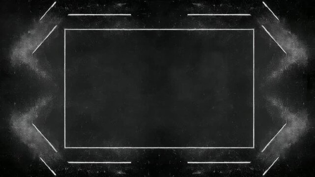 Hand drawn chalk border frame with copy space for text overlay, seamless loop