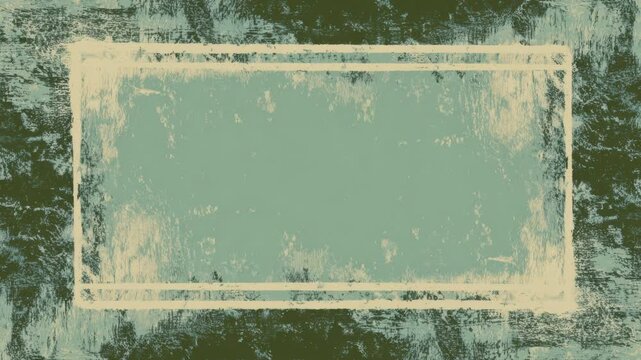 Hand drawn textured rectangular frame border with empty center for text overlay, seamless loop