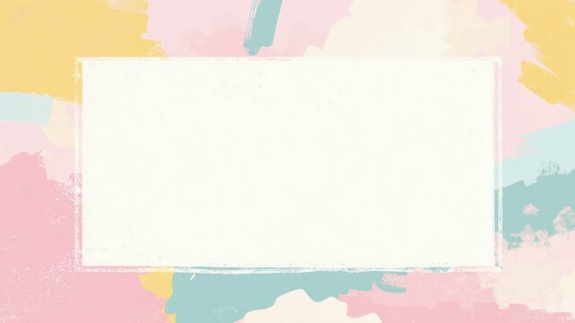 Pastel brush stroke frame with copy space, hand drawn stop motion animation, seamless loop
