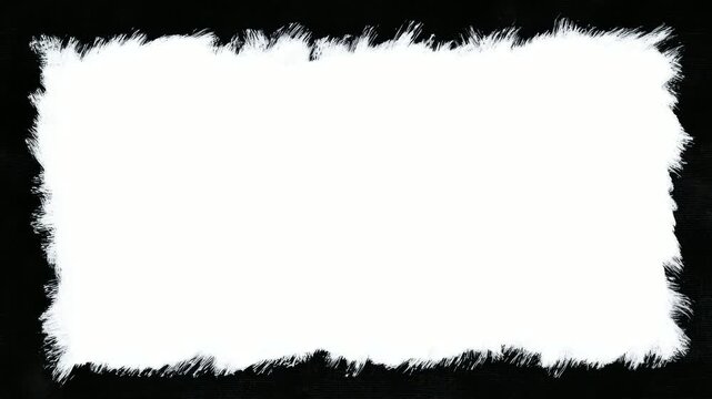 Hand drawn rough black border frame with white copy space, text overlay, seamless loop