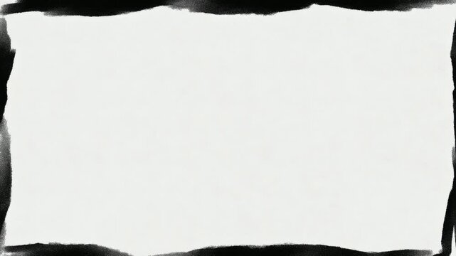 Hand drawn ink border frame with empty center for text overlay, seamless loop