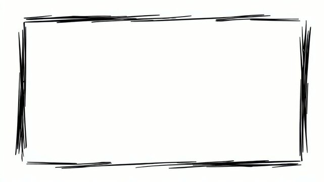 Hand drawn sketch frame border with copy space for text overlay, seamless loop animation