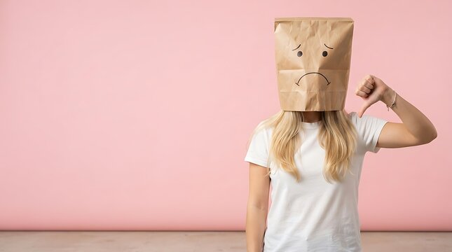 Paper Bag Sad Face Disappointed Studio
