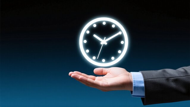 hand holding clock