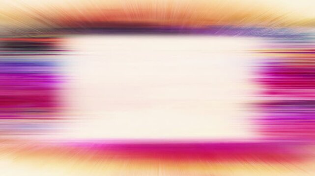 Abstract colorful motion blur frame border with empty center copy space text overlay seamless loop