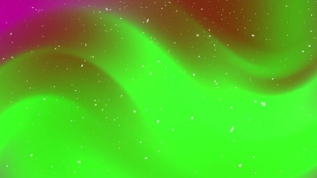 Flowing green and magenta aurora waves with shimmering light