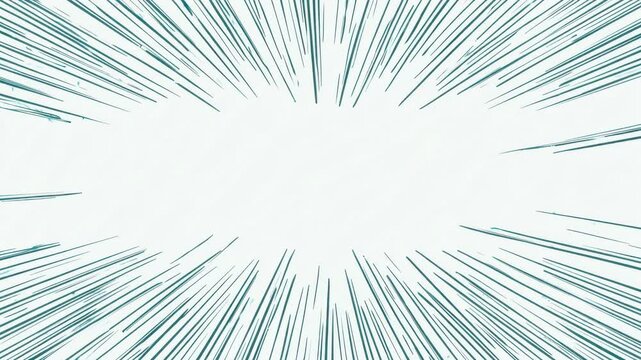 Hand drawn comic style speed lines frame with copy space text overlay seamless loop