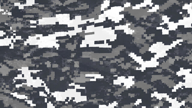 Gray Digital Camouflage Pattern Military Pixel Camo Texture Background