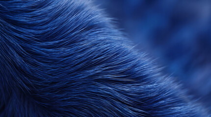 Fototapeta premium Abstract blue fur texture background with soft flowing hair strands and deep shadows.