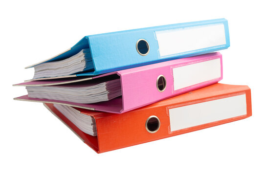 Stack of binder for business isolated on white background.
