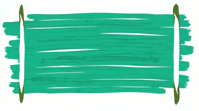 Green painted brush stroke frame with copy space text overlay seamless loop