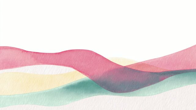 Abstract pastel watercolor wave background with layered flowing shapes, seamless loop
