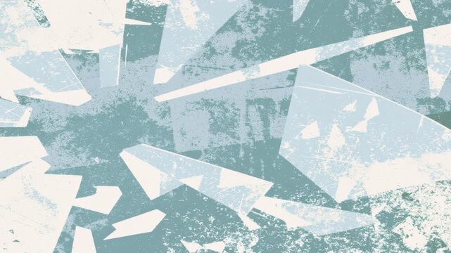 Abstract geometric shards drifting across teal textured backdrop, background animation, seamless loop
