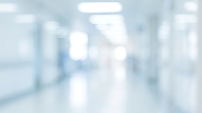 Blurred Hospital Hallway Background for Medical Concept