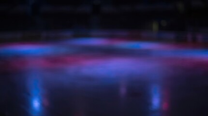 Naklejka premium Abstract Blurred Dark Background with Neon Blue and Red Lighting