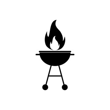 BBQ grill sign icon isolated on white background
