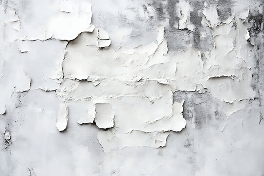 Distressed White Painted Surface with Peeling and Weathered Details.