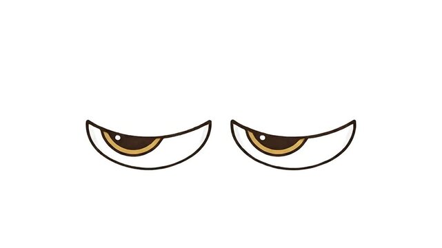 Vector animation of cartoon eyes blinking and looking around isolated on white background
