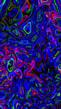 Psychedelic Neon Liquid Marble Background Loop