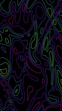 Rainbow Neon Contour Outline Pattern Background Loop