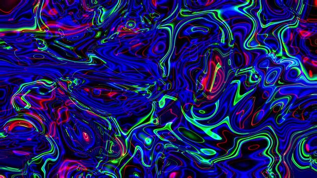 Psychedelic Neon Liquid Marble Background Loop