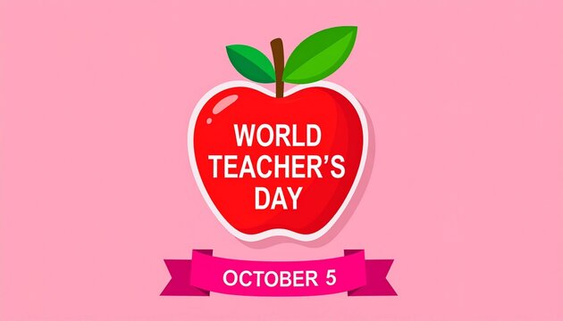 World Teachers&rsquo; Day apple poster