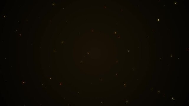 Glowing particles moving on a dark background. 2d animation