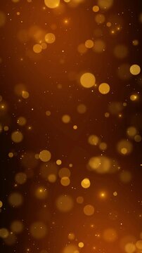 red christmas bokeh lights and golden glitter shiny dust animation, holiday new year blank vertical social media motion background