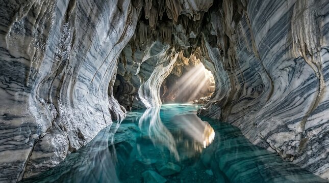 Marble cave interior