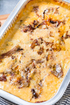 Homemade Cheesy Brisket Meican Queso Cheese Dip