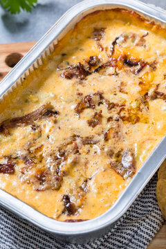 Homemade Cheesy Brisket Meican Queso Cheese Dip
