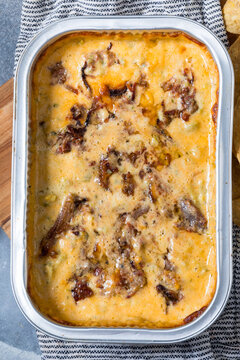 Homemade Cheesy Brisket Meican Queso Cheese Dip