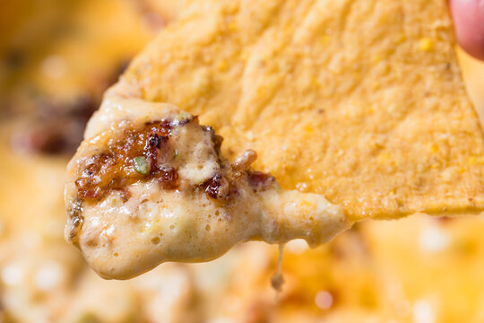 Homemade Cheesy Brisket Meican Queso Cheese Dip