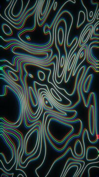 Glitch Rainbow Contour Lines Background Loop