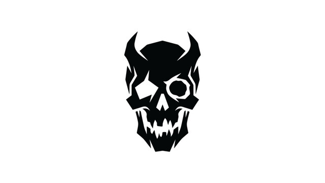 Stylized Demon Skull Graphic Icon