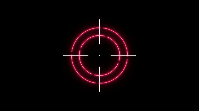 Glowing red target reticle animation on black background